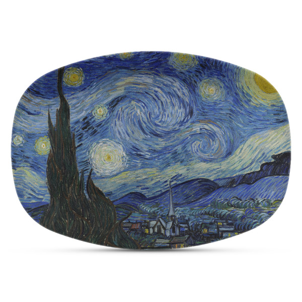 Custom The Starry Night (Van Gogh 1889) Plastic Platter - Microwave & Oven Safe Composite Polymer