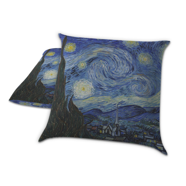 The Starry Night (Van Gogh 1889) Decorative Pillow Case - TWO