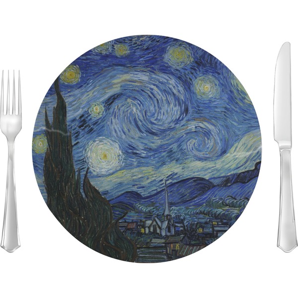 Custom The Starry Night (Van Gogh 1889) 10" Glass Lunch / Dinner Plates - Single or Set