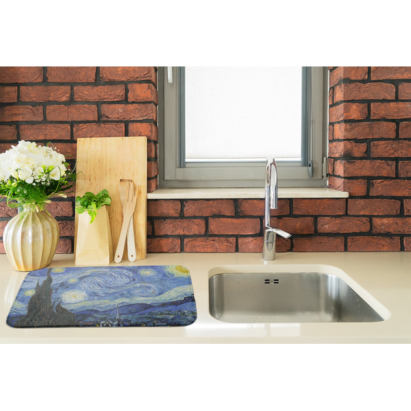 The Starry Night (Van Gogh 1889) Dish Drying Mat - LIFESTYLE 2