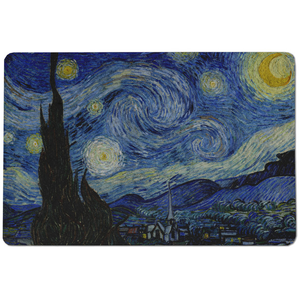 Custom The Starry Night (Van Gogh 1889) Dog Food Mat