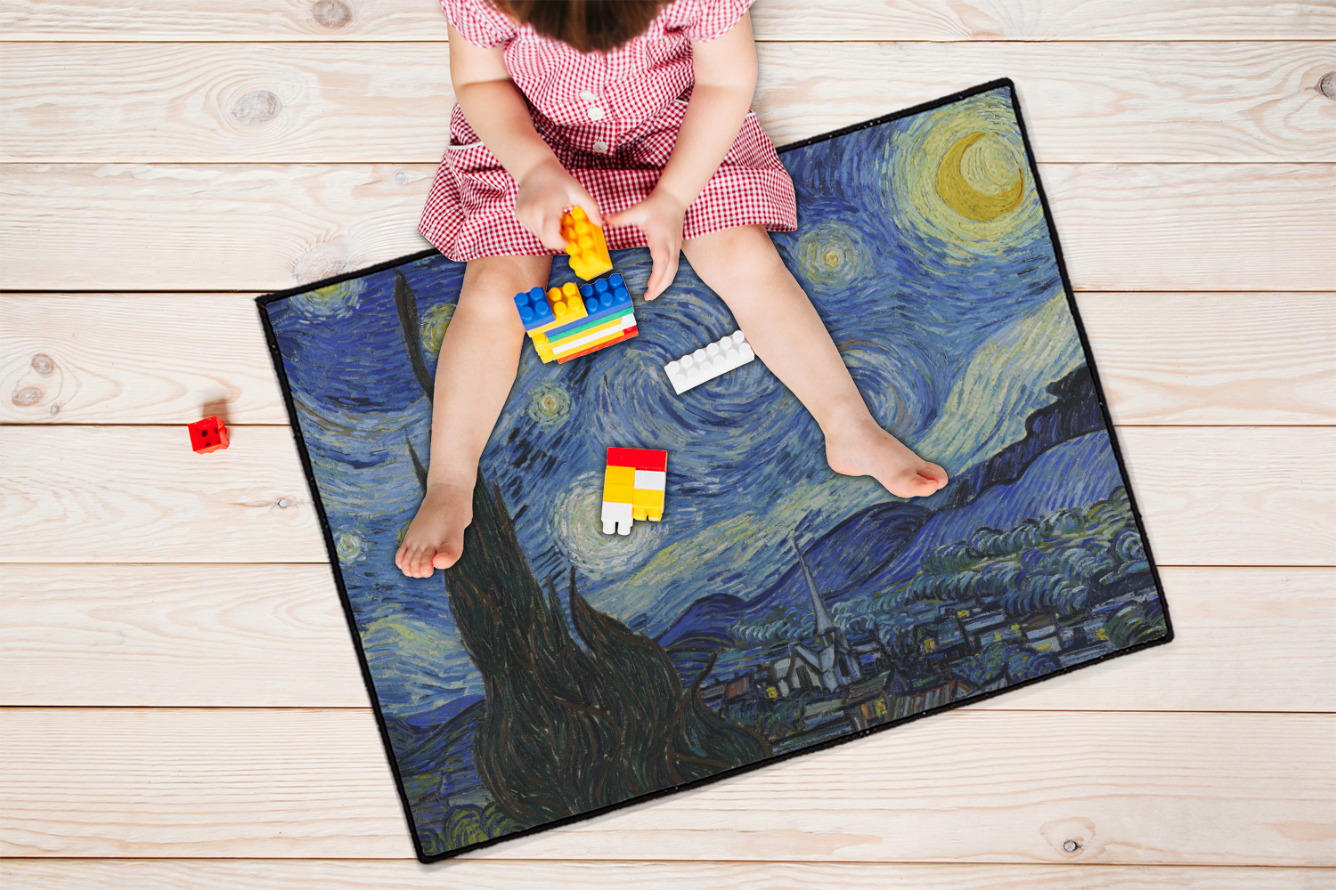 Custom The Starry Night (Van Gogh 1889) Door Mat | YouCustomizeIt