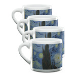 The Starry Night (Van Gogh 1889) Double Shot Espresso Cups - Set of 4