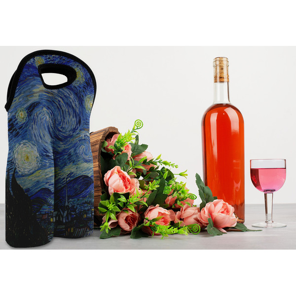 The Starry Night (Van Gogh 1889) Double Wine Tote - LIFESTYLE (new)