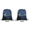 The Starry Night (Van Gogh 1889) Drawstring Backpack Front & Back Medium