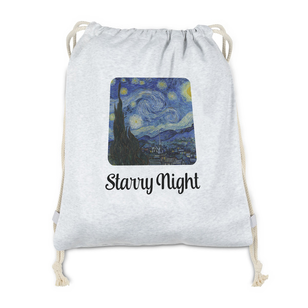 Custom The Starry Night (Van Gogh 1889) Drawstring Backpack - Sweatshirt Fleece - Double Sided
