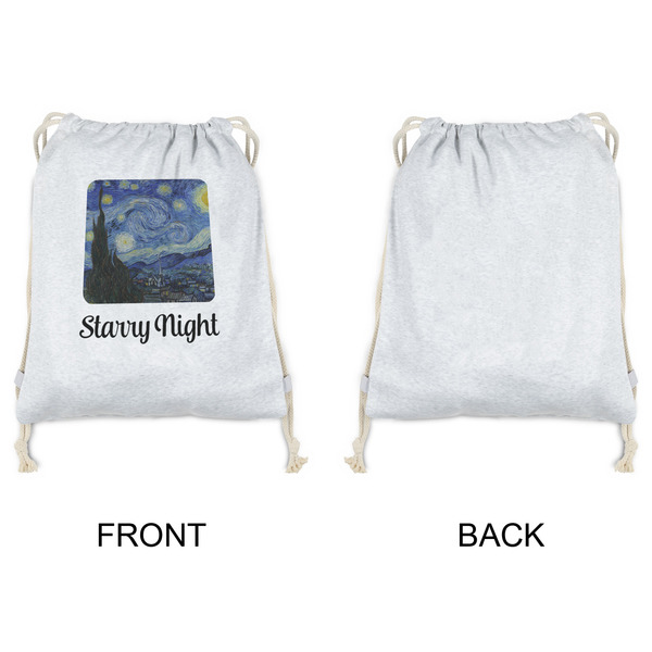 The Starry Night (Van Gogh 1889) Drawstring Backpacks - Sweatshirt Fleece - Single Sided - APPROVAL