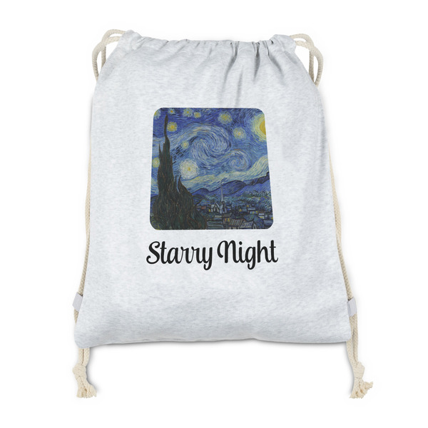 Custom The Starry Night (Van Gogh 1889) Drawstring Backpack - Sweatshirt Fleece - Single Sided