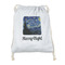 The Starry Night (Van Gogh 1889) Drawstring Backpacks - Sweatshirt Fleece - Single Sided - FRONT