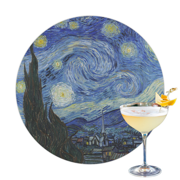 Custom The Starry Night (Van Gogh 1889) Printed Drink Topper - 3.25"