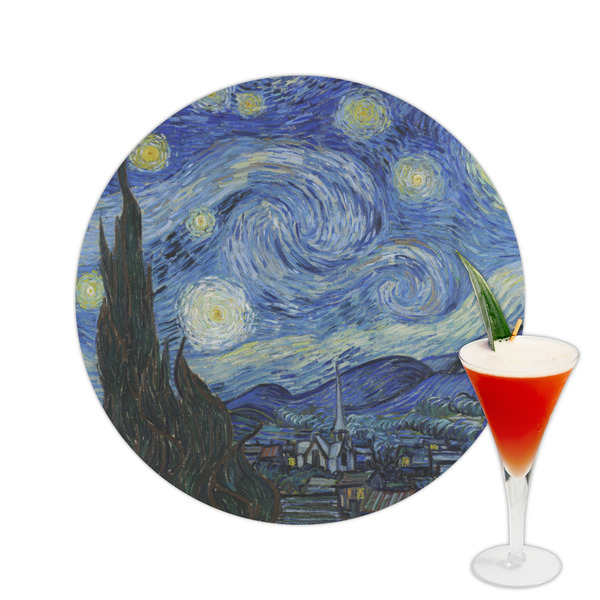 Custom The Starry Night (Van Gogh 1889) Printed Drink Topper -  2.5"