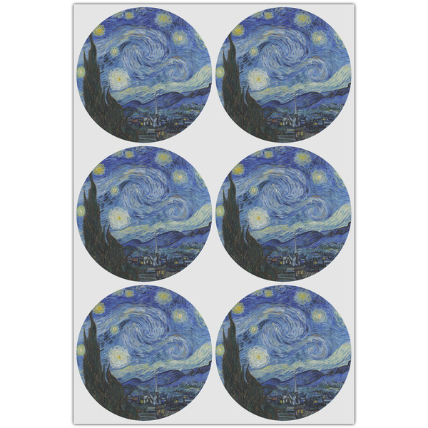 The Starry Night (Van Gogh 1889) Drink Topper - XLarge - Set of 6