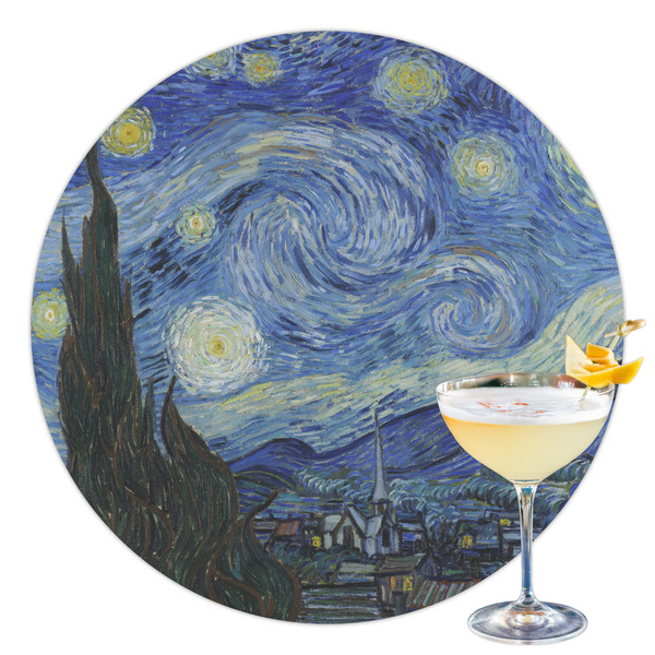 Custom The Starry Night (Van Gogh 1889) Printed Drink Topper - 3.5"