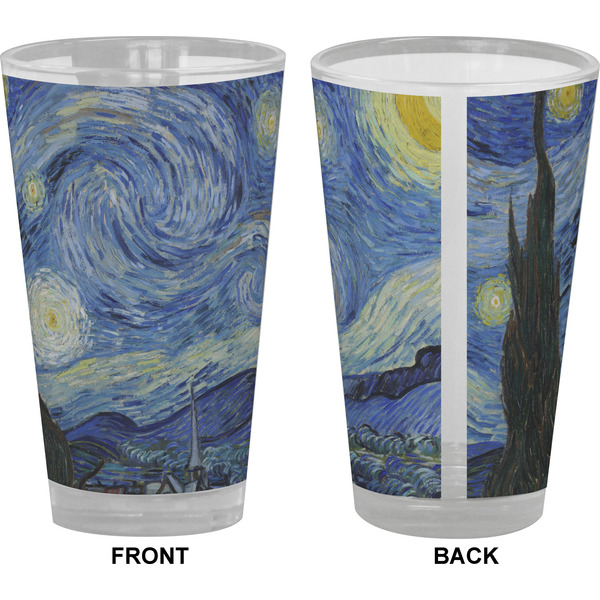 The Starry Night (Van Gogh 1889) Pint Glass - Full Color - Front & Back Views