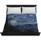 The Starry Night (Van Gogh 1889) Duvet Cover - King - On Bed - No Prop