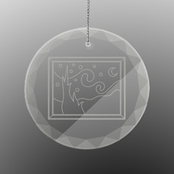 The Starry Night (Van Gogh 1889) Engraved Glass Ornament - Round