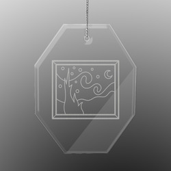The Starry Night (Van Gogh 1889) Engraved Glass Ornament - Octagon