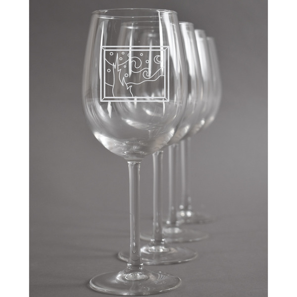Custom The Starry Night (Van Gogh 1889) Wine Glasses (Set of 4)