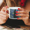 The Starry Night (Van Gogh 1889) Espresso Cup - 6oz (Double Shot) LIFESTYLE (Woman hands cropped)