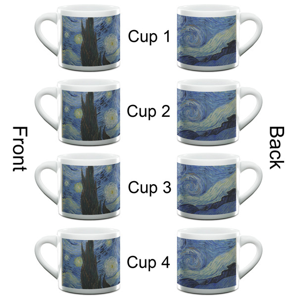 The Starry Night (Van Gogh 1889) Espresso Cup - 6oz (Double Shot Set of 4) APPROVAL