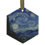 The Starry Night (Van Gogh 1889) Flat Glass Ornament - Hexagon