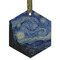 The Starry Night (Van Gogh 1889) Frosted Glass Ornament - Hexagon