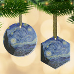 The Starry Night (Van Gogh 1889) Flat Glass Ornament