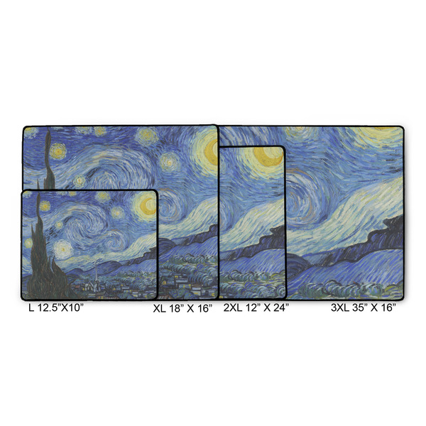 The Starry Night (Van Gogh 1889) Gaming Mats - SIZE CHART