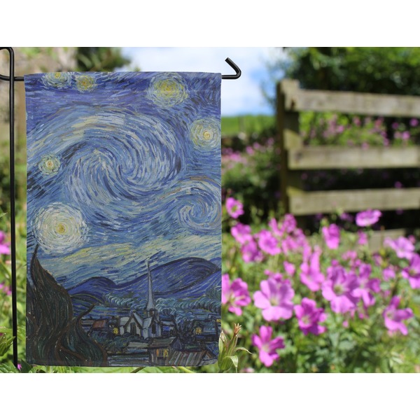 The Starry Night (Van Gogh 1889) Garden Flag - Outside In Flowers