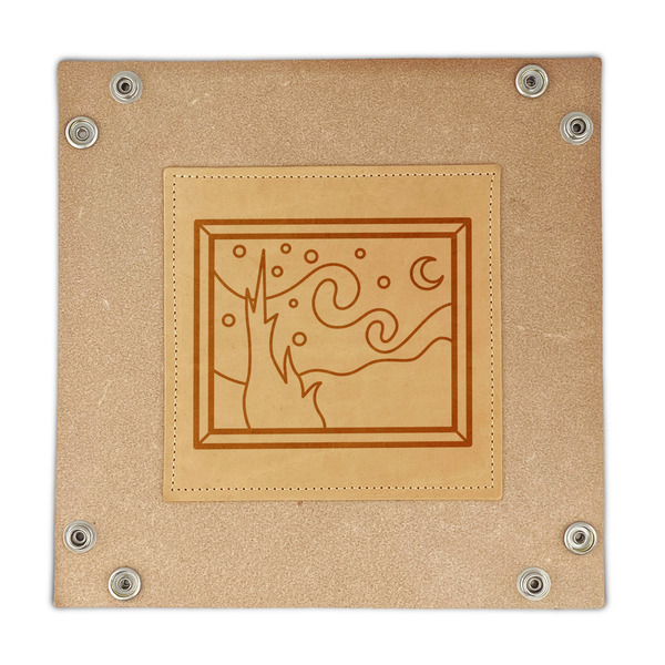 The Starry Night (Van Gogh 1889) Genuine Leather Valet Trays - FRONT (flat)