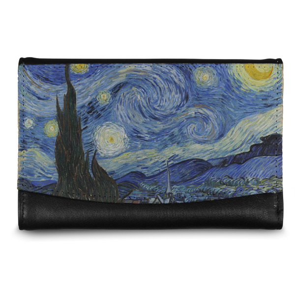 Custom The Starry Night (Van Gogh 1889) Genuine Leather Women's Wallet - Small