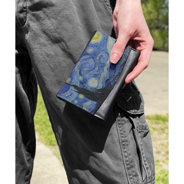 The Starry Night (Van Gogh 1889) Genuine Leather Womens Wallet - In Context