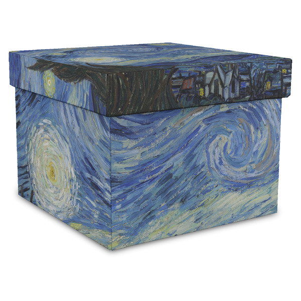 Custom The Starry Night (Van Gogh 1889) Gift Box with Lid - Canvas Wrapped - X-Large