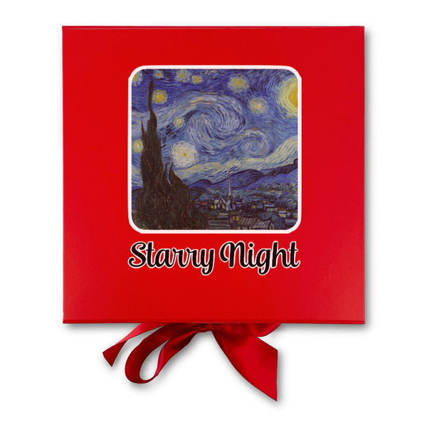 The Starry Night (Van Gogh 1889) Gift Boxes with Magnetic Lid - Red - Approval