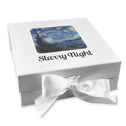 The Starry Night (Van Gogh 1889) Gift Box with Magnetic Lid - White