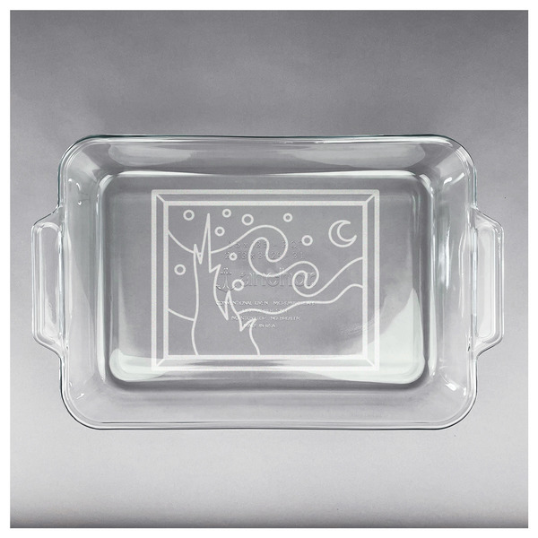 The Starry Night (Van Gogh 1889) Glass Baking Dish - APPROVAL (13x9)