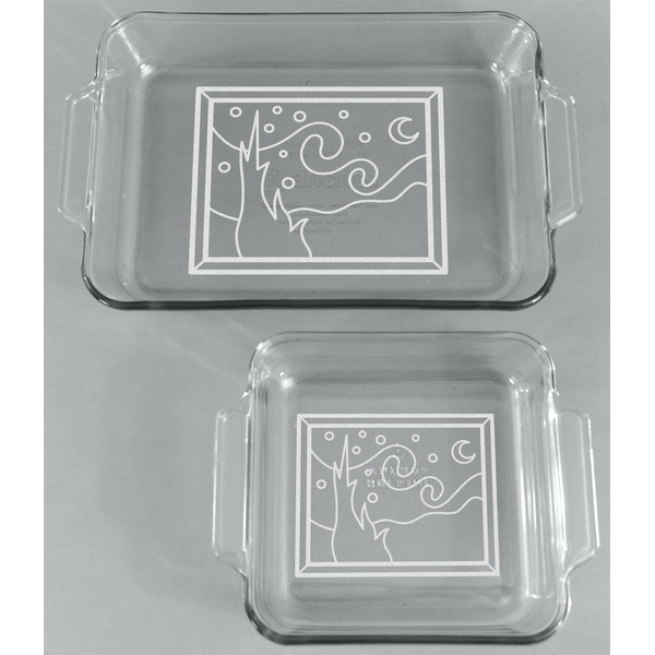 The Starry Night (Van Gogh 1889) Glass Baking Dish Set - FRONT