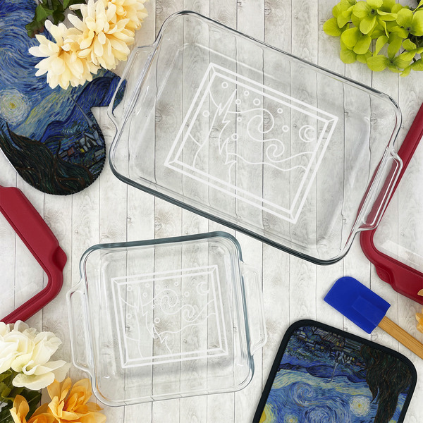 The Starry Night (Van Gogh 1889) Glass Baking Dish Set - LIFESTYLE