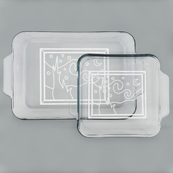 The Starry Night (Van Gogh 1889) Set of Glass Baking & Cake Dish - 13in x 9in & 8in x 8in