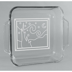 The Starry Night (Van Gogh 1889) Glass Cake Dish - 8in x 8in