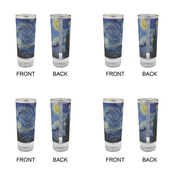 The Starry Night (Van Gogh 1889) Glass Shot Glass - 2 oz - Set of 4 - APPROVAL