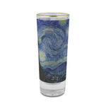 The Starry Night (Van Gogh 1889) 2 oz Shot Glass - Glass with Gold Rim