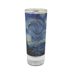 The Starry Night (Van Gogh 1889) 2 oz Shot Glass - Glass with Gold Rim
