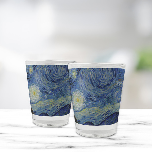 The Starry Night (Van Gogh 1889) Glass Shot Glass - Standard - LIFESTYLE