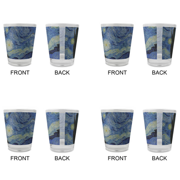 The Starry Night (Van Gogh 1889) Glass Shot Glass - Standard - Set of 4 - APPROVAL