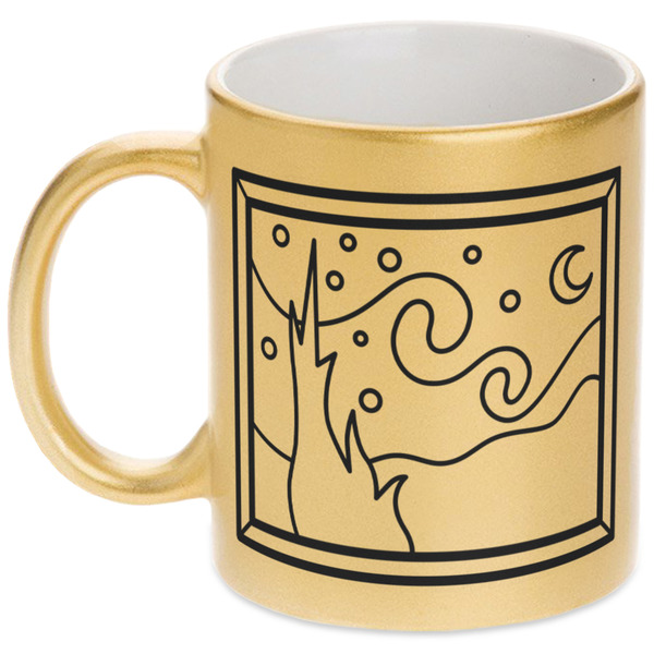 Custom The Starry Night (Van Gogh 1889) Metallic Mug