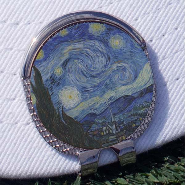Custom The Starry Night (Van Gogh 1889) Golf Ball Marker - Hat Clip