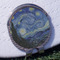 The Starry Night (Van Gogh 1889) Golf Ball Marker Hat Clip - Silver - Front