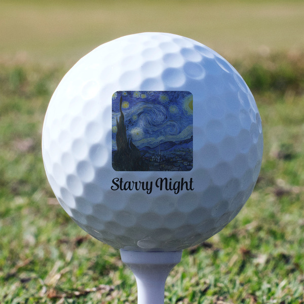 The Starry Night (Van Gogh 1889) Golf Ball - Non-Branded - Tee