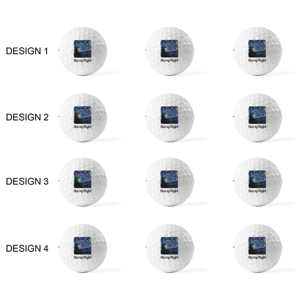 The Starry Night (Van Gogh 1889) Golf Balls - Titleist - Set of 12 - APPROVAL